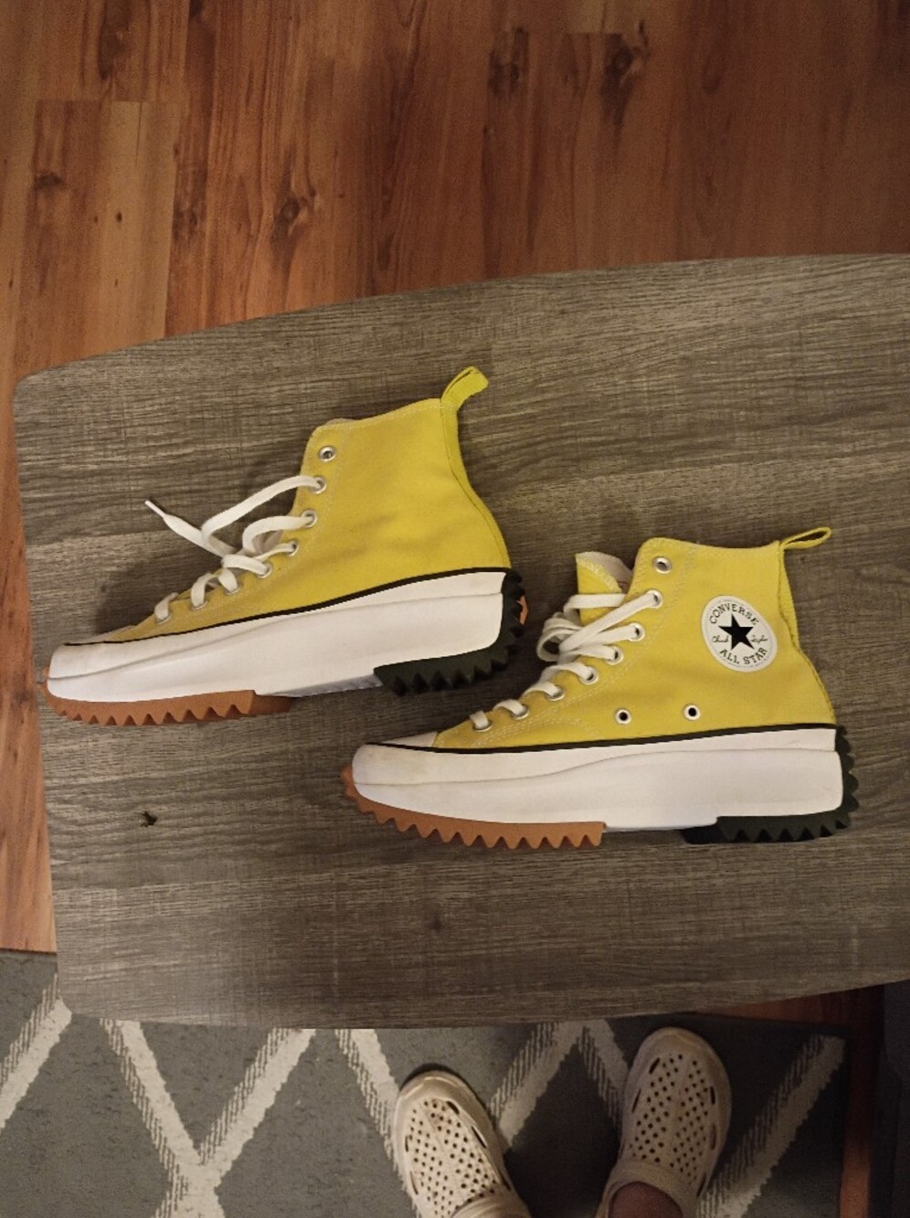 Converse Yellow High-Top Platform Sneakers for Kids with White Laces